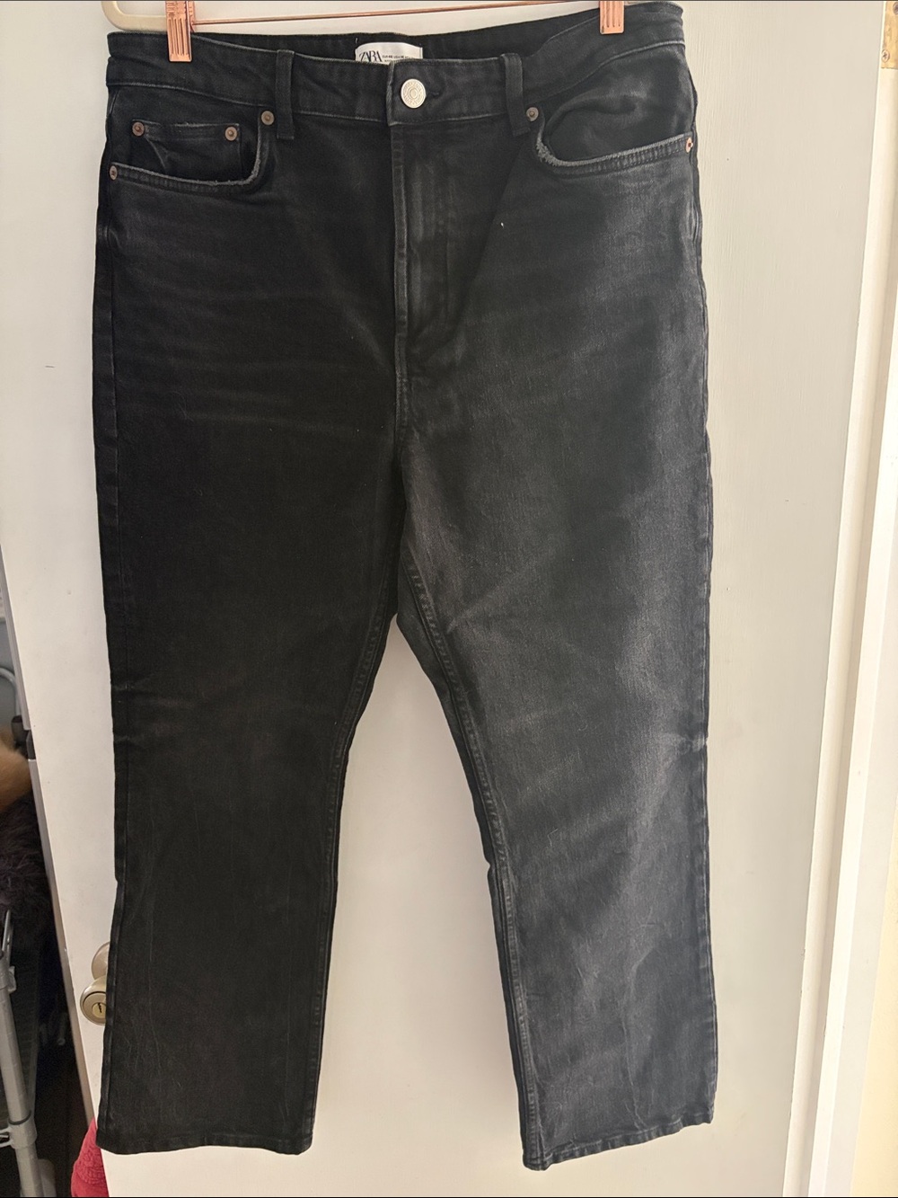 Zara Women's Black Straight Leg Ankle Jeans